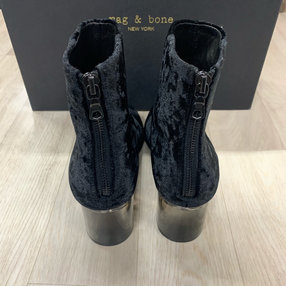 (AN-91) RAG & BONE DREA BLACK VELVET BOOTIES - Picture 5 of 6